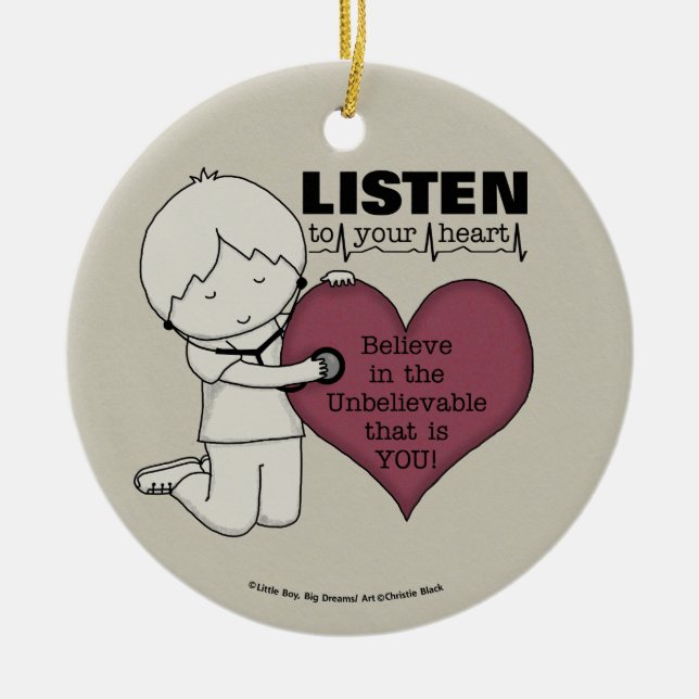 Décoration En Céramique Écoutez votre coeur (Devant)
