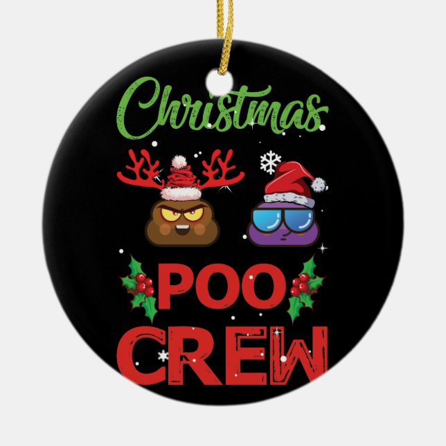 Décoration En Céramique Écran de Noël Poop de Noël Emoji (Devant)
