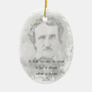 Décoration En Céramique Edgar Allan Poe Poet auteur Dream dans un rêve