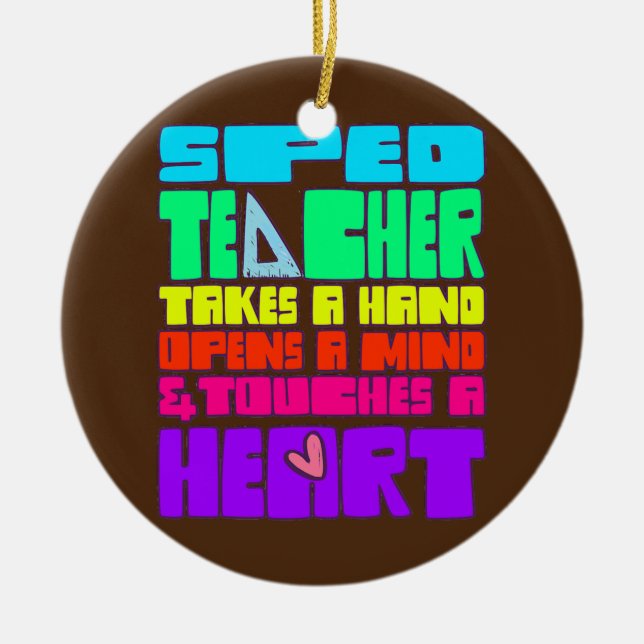 Décoration En Céramique Éducation spéciale SPED L'enseignant prend une mai (Devant)