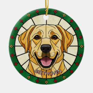 Décoration En Céramique effet vitrail personnalisé nom de CHIEN Noël