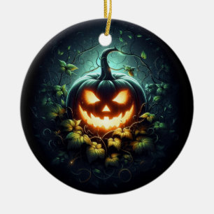 Décoration En Céramique Éffrayant nature brillant Halloween citrouille