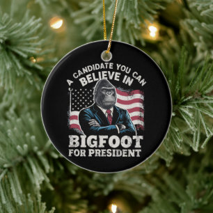 Décoration En Céramique Élection 2024 Vote Drôle Sasquatch USA