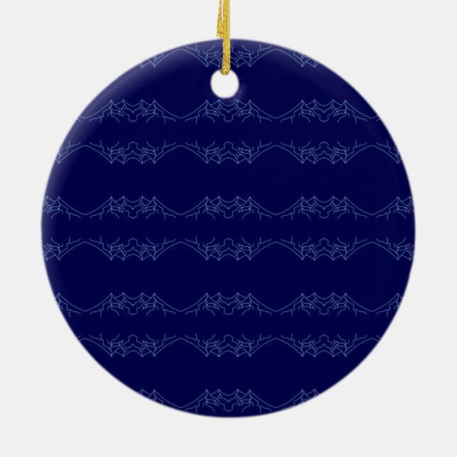 Décoration En Céramique Electric Blue Neural Horizon Abstract Pattern (Dos)