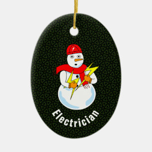 Décoration En Céramique Electricien Snowman