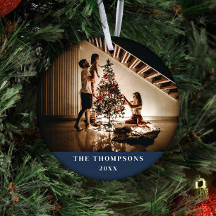 Décoration En Céramique Élégant 2023 Famille photo minimaliste Marine bleu