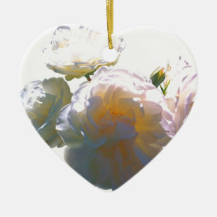 Décoration En Céramique Elégant blanc pêche orange roses