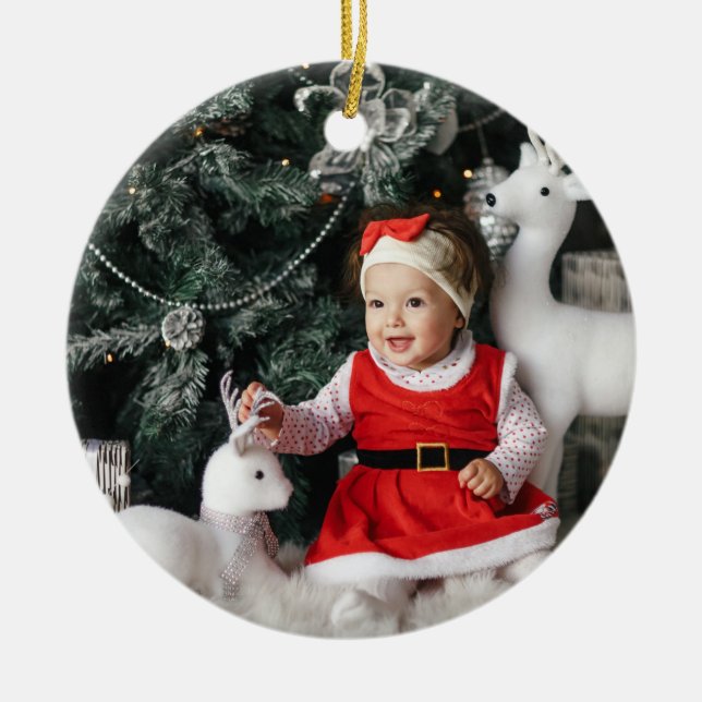 Décoration En Céramique Élégant Buffle Blanc Plaid Photo (Devant)