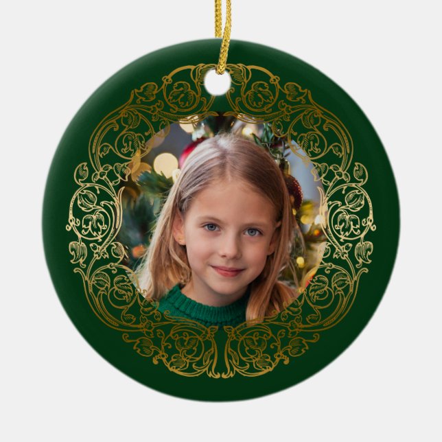 Décoration En Céramique Elégant cadre Ornate Gold Filigree photo (Devant)