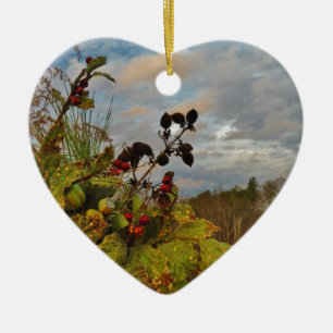 Décoration En Céramique Elegant Holly Christmas,