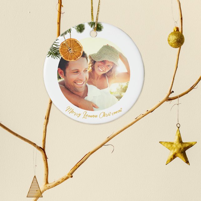 Décoration En Céramique Elégant Joyeux Citron de Noël Agrumes Photo modern (Créateur téléchargé)
