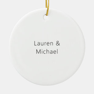 Décoration En Céramique Élégant minimaliste mariage noir blanc clair