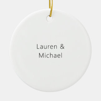 Décoration En Céramique Élégant minimaliste mariage noir blanc clair