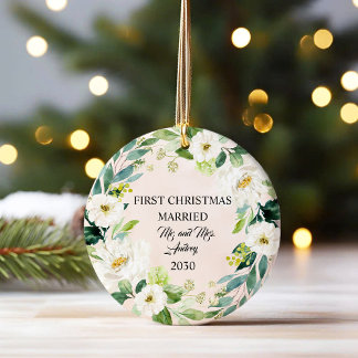 Décoration En Céramique Élégant moderne Premier Noël Marié