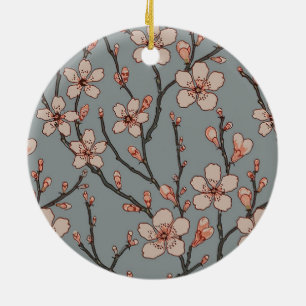 Décoration En Céramique Élégant Motif Fleur rose Douce Fleur Fleur de Ceri