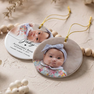 Décoration En Céramique Élégant Nom de Bébé Personnalisé Statistiques de N
