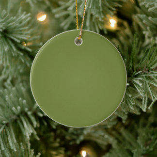 Décoration En Céramique Élégant Olive Green Solid Noël
