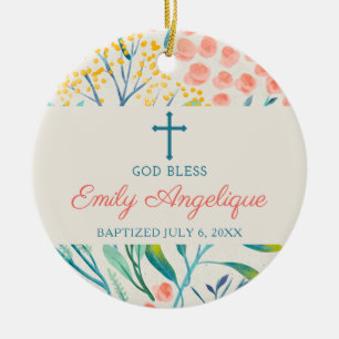 Décoration En Céramique Élégant Personnalisé Fille Christening Baptême