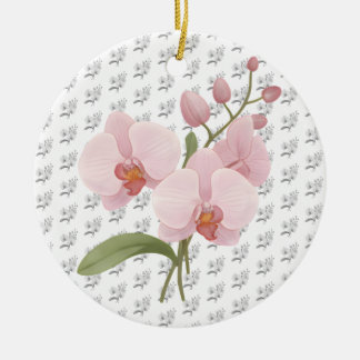 Décoration En Céramique Elegant Pink Phalaenopsis Orchid Ceramic Ornament