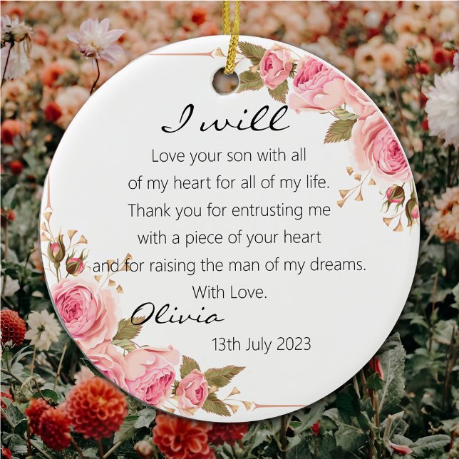 Décoration En Céramique Elegant Roses Mother of The Groom Bride Wedding (Créateur téléchargé)