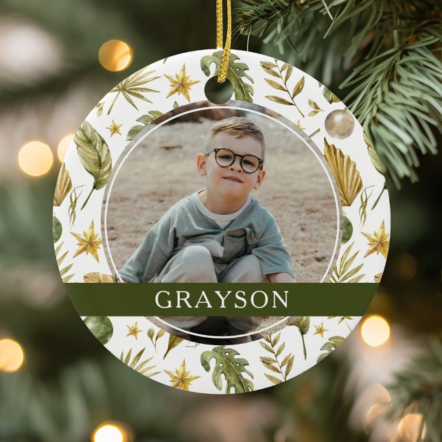 Décoration En Céramique Élégant Tropical Double Face 2 Photo (Créateur téléchargé)