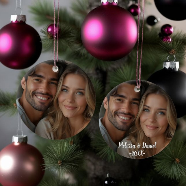 Décoration En Céramique Elégant Une photo Love Valentine's (Elegant One photo Love Valentine's Ceramic Ornament)