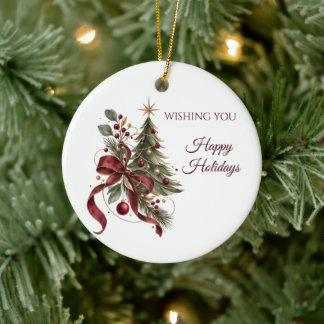 Décoration En Céramique Elegant Watercolor Employee Christmas Gift