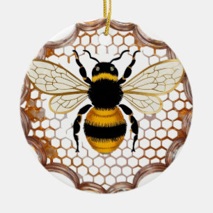 Décoration En Céramique Élégante abeille métallisée Art déco