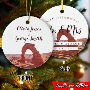 Décoration En Céramique Elégante aquarelle Moab Notre premier Noël