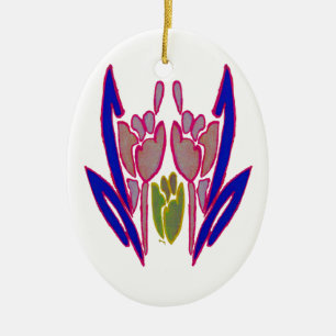 Décoration En Céramique Elégante aquarelle Rose Imprimer