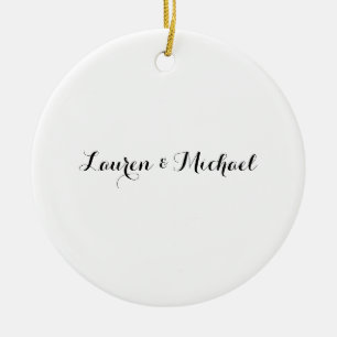 Décoration En Céramique Élégante calligraphie minimaliste mariage noir bla