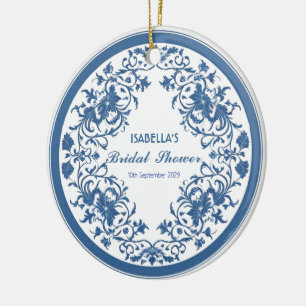 Décoration En Céramique Elégante Chinoiserie Bleue Victorienne Chinoise Fl