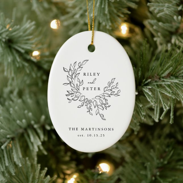 Décoration En Céramique Élégante crête de mariage personnalisées Keepsaké (Arbre)