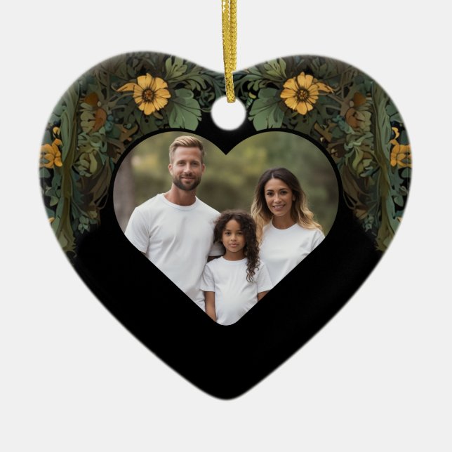 Décoration En Céramique Élégante moody victorienne vert foncé botanique (Devant)