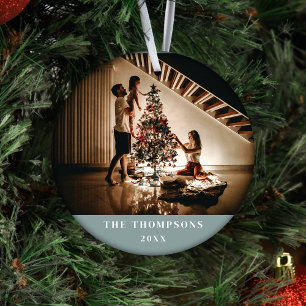 Décoration En Céramique Élégante Photo de famille 2024 Noël personnalisé