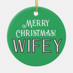 Décoration En Céramique Élégante Typographie élégante Joyeux Noël Wifey