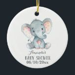Décoration En Céramique Eléphant mignon Baby shower gris<br><div class="desc">Ornement en céramique gris Baby shower Eléphant</div>