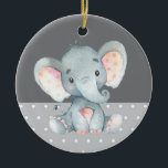 Décoration En Céramique Eléphant mignon Baby shower gris<br><div class="desc">Ornement en céramique gris Baby shower Eléphant</div>