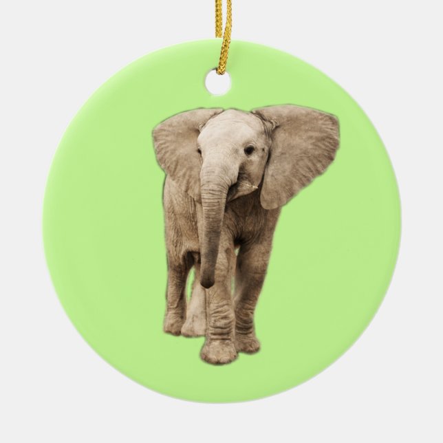 Décoration En Céramique Éléphant mignon de bébé (Devant)
