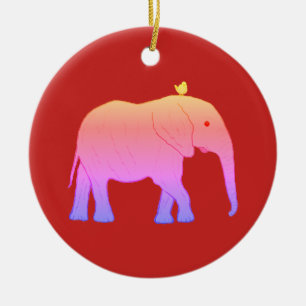 Décoration En Céramique Éléphants ronds d'ornement de Noël