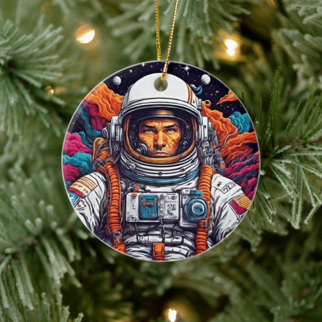 Décoration En Céramique Élever votre espace avec notre art rétro astronaut (Arbre)