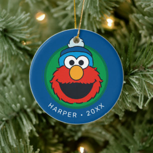 Décoration En Céramique Elmo de Sesame Street Elmo d'hiver bonnet