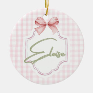 Décoration En Céramique Eloise personnalisée Bébé Fille Nursery Bow&En vic