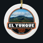 Décoration En Céramique Emblem de Porto Rico de la forêt nationale d'El Yu<br><div class="desc">La conception photoréaliste de la forêt nationale El Yunque. La forêt nationale d'El Yunque est une forêt tropicale dans le nord-est de la Porto Rico.</div>