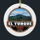 Décoration En Céramique Emblem de Porto Rico de la forêt nationale d'El Yu<br><div class="desc">La conception photoréaliste de la forêt nationale El Yunque. La forêt nationale d'El Yunque est une forêt tropicale dans le nord-est de la Porto Rico.</div>