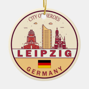 Décoration En Céramique Emblem Leipzig Allemagne City Skyline
