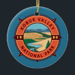 Décoration En Céramique Emblème de la boussole rétro du parc national de l<br><div class="desc">Design vectoriel Kobuk Valley. Le parc est un parc national américain situé dans la région arctique du nord-ouest de l'Alaska.</div>