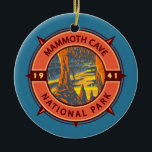 Décoration En Céramique Emblème de la compas rétro du parc national Mammot<br><div class="desc">Design d'illustration vectorielle Mammoth Cave. Le parc est situé dans le centre-ouest du Kentucky,  et comprend des parties de la Grotte Mammoth,  le plus long système de grottes connu dans le monde.</div>