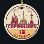 Décoration En Céramique Emblème Skyline de Copenhague Danemark City<br><div class="desc">Design d'art minimaliste et coloré de Copenhague avec monuments et monuments de la ville au Danemark.</div>