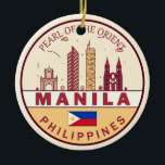 Décoration En Céramique Emblème Skyline de Manille Philippines City<br><div class="desc">Design minimaliste et coloré de Manille,  avec monuments et monuments de la ville aux Philippines.</div>